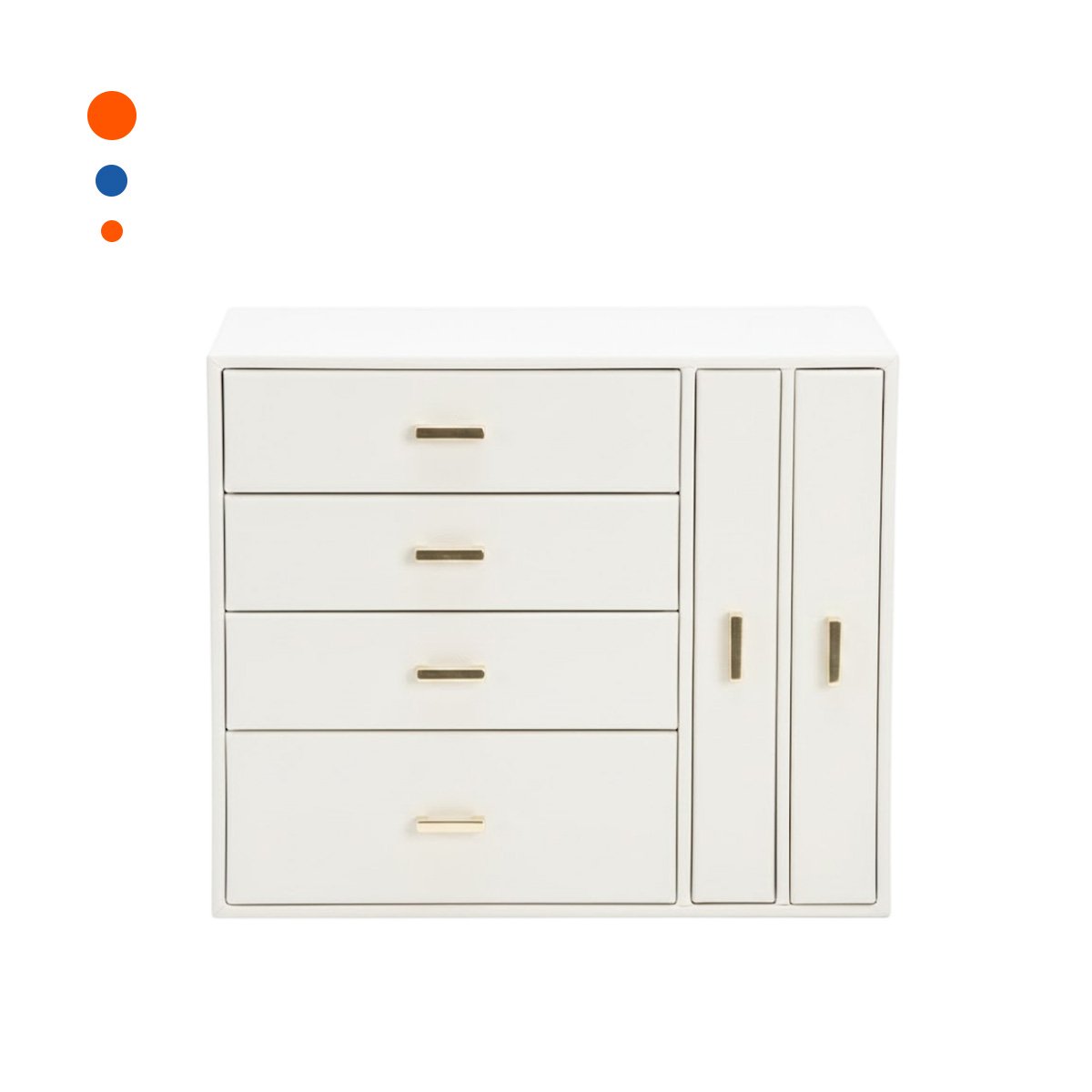 COFRE ORGANIZADOR GRANDE 4 NIVELES HORIZ Y 2 VERT BLANCO PARA MAQUILLAJE Y+PAPEL REGALO - 1