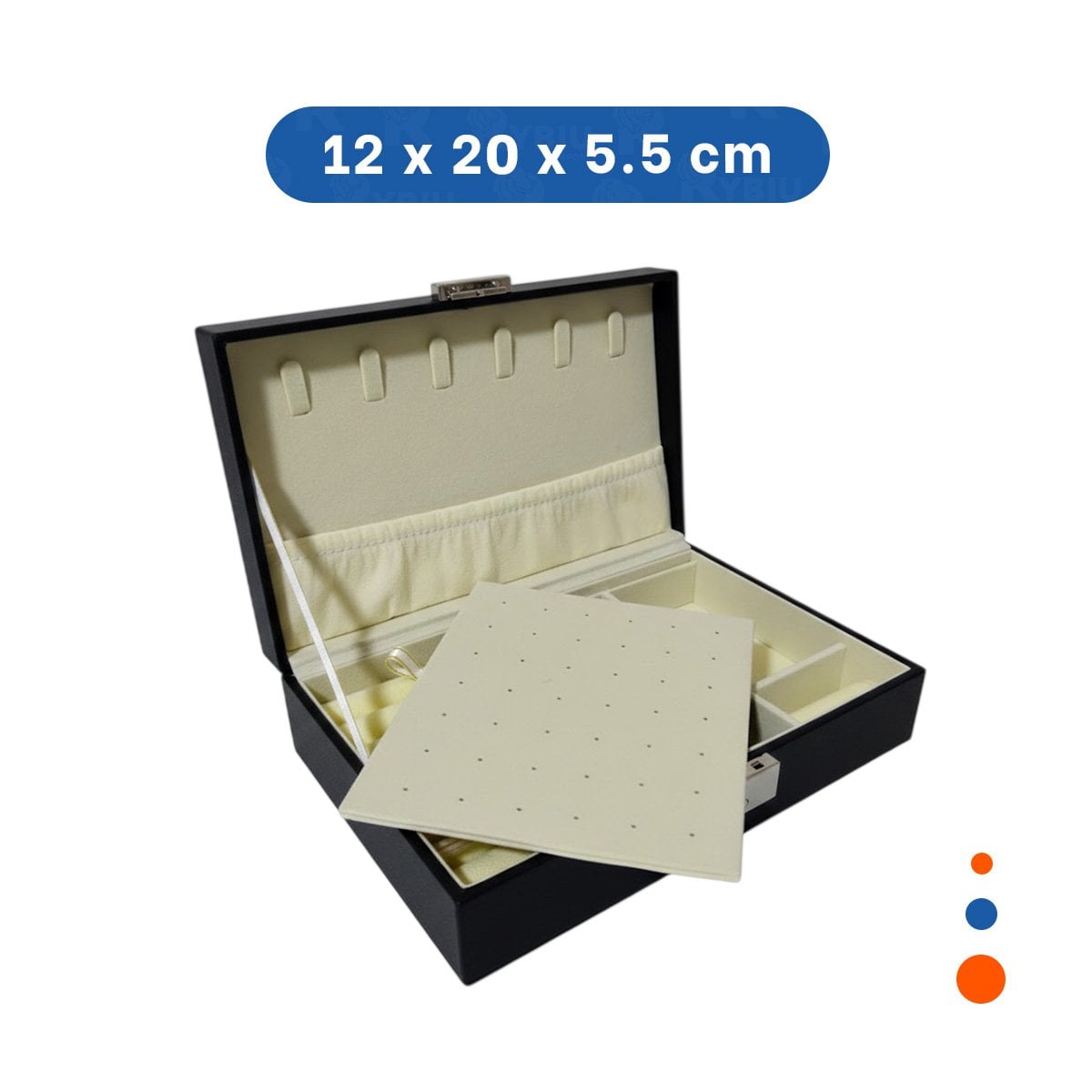 PACK2 CAJA ELEGANTE RECTANGULAR NEGRO 20,5X12,5X5,5CM PARA JOYAS - 4