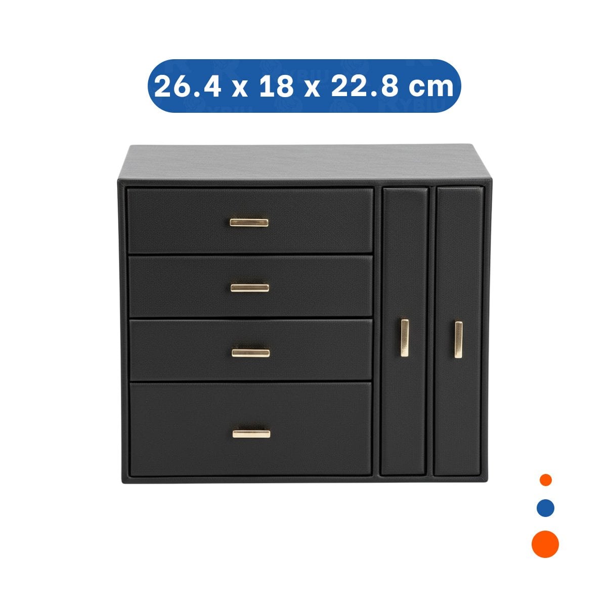 PACK2 JOYERO FUNCIONAL 4 NIVELES HORIZ Y 2 VERT NEGRO PARA ORGANIZAR JOYAS Y+REGALO STICKER - 4