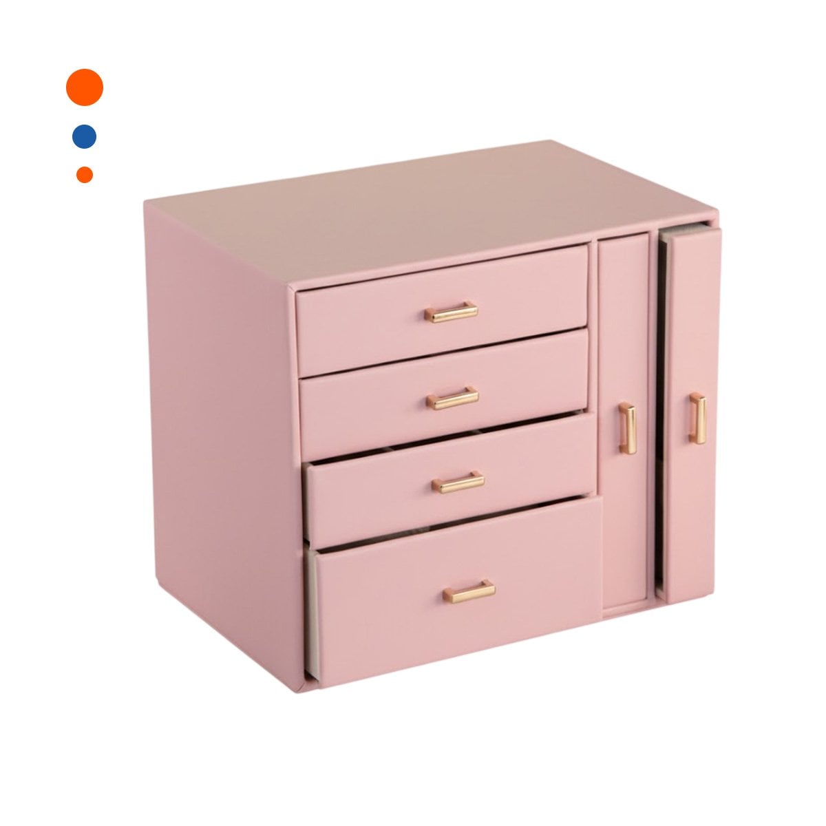 COFRE ORGANIZADOR GRANDE 4 NIVELES HORIZ Y 2 VERT ROSADO PARA MAQUILLAJE Y+PAPEL REGALO - 1