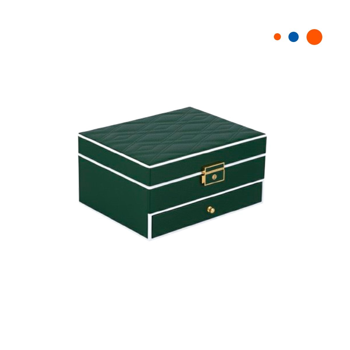 CAJA DE ACCESORIOS 2 NIVELES CON ESPEJO LED VERDE PARA DORMITORIO Y+REGALO STICKER - 3