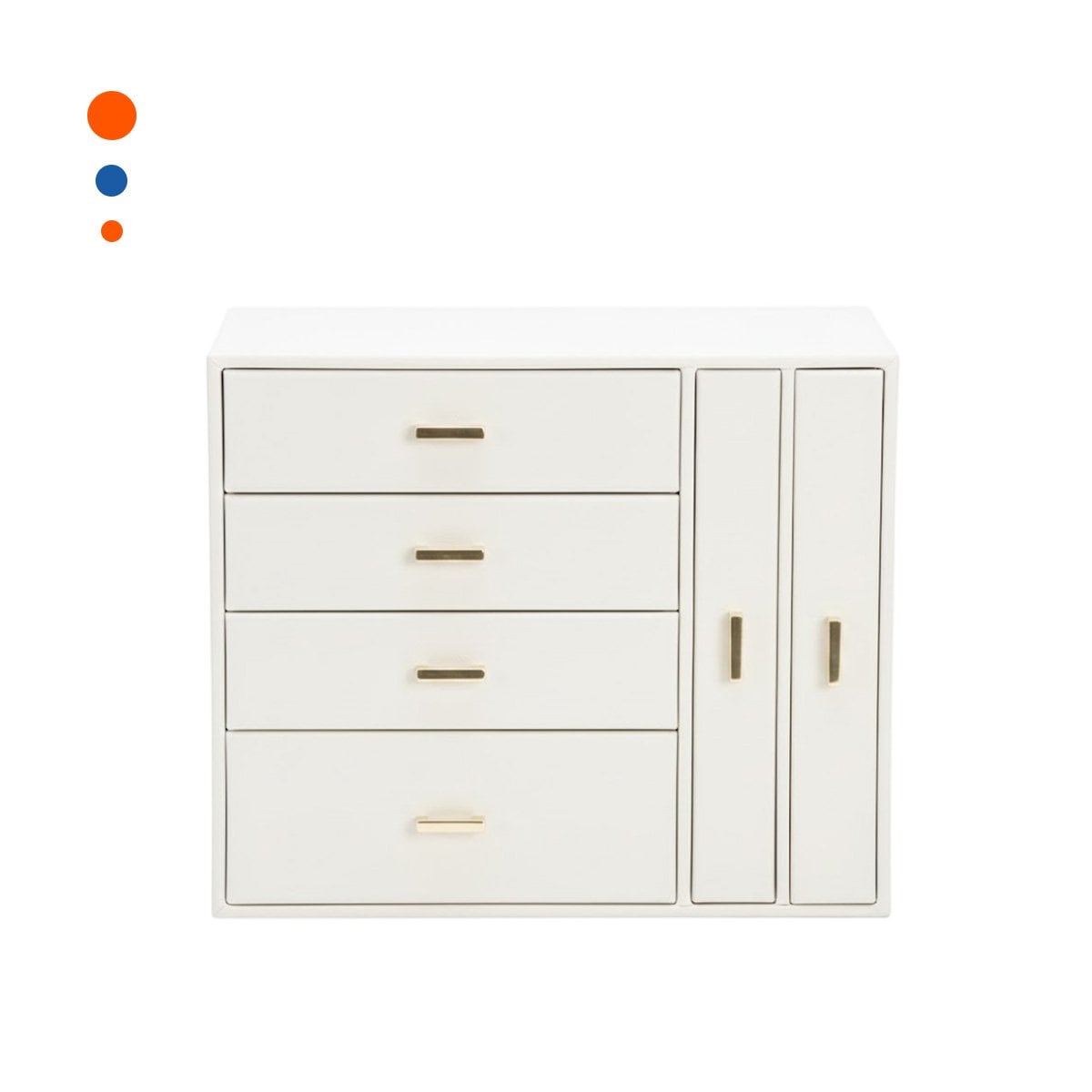 PACK2 ORGANIZADOR MODERNO GRANDE 4 NIVELES HORIZ Y 2 VERT BLANCO Y+REGALO STICKER - 2