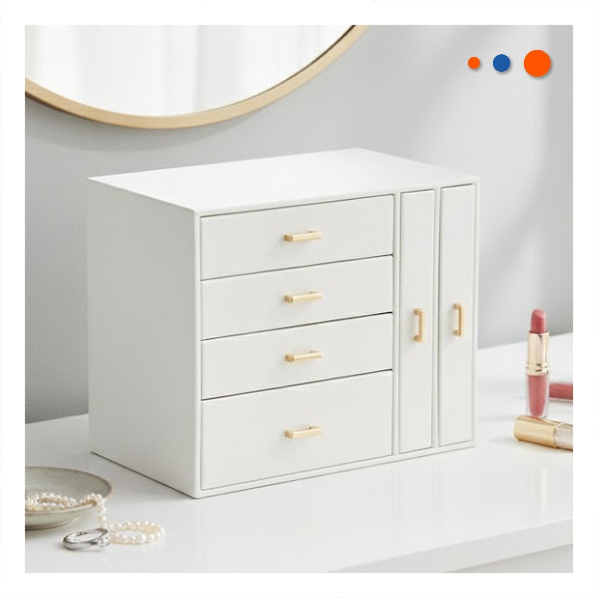 PACK2 ORGANIZADOR MODERNO GRANDE 4 NIVELES HORIZ Y 2 VERT BLANCO Y+REGALO STICKER - 3