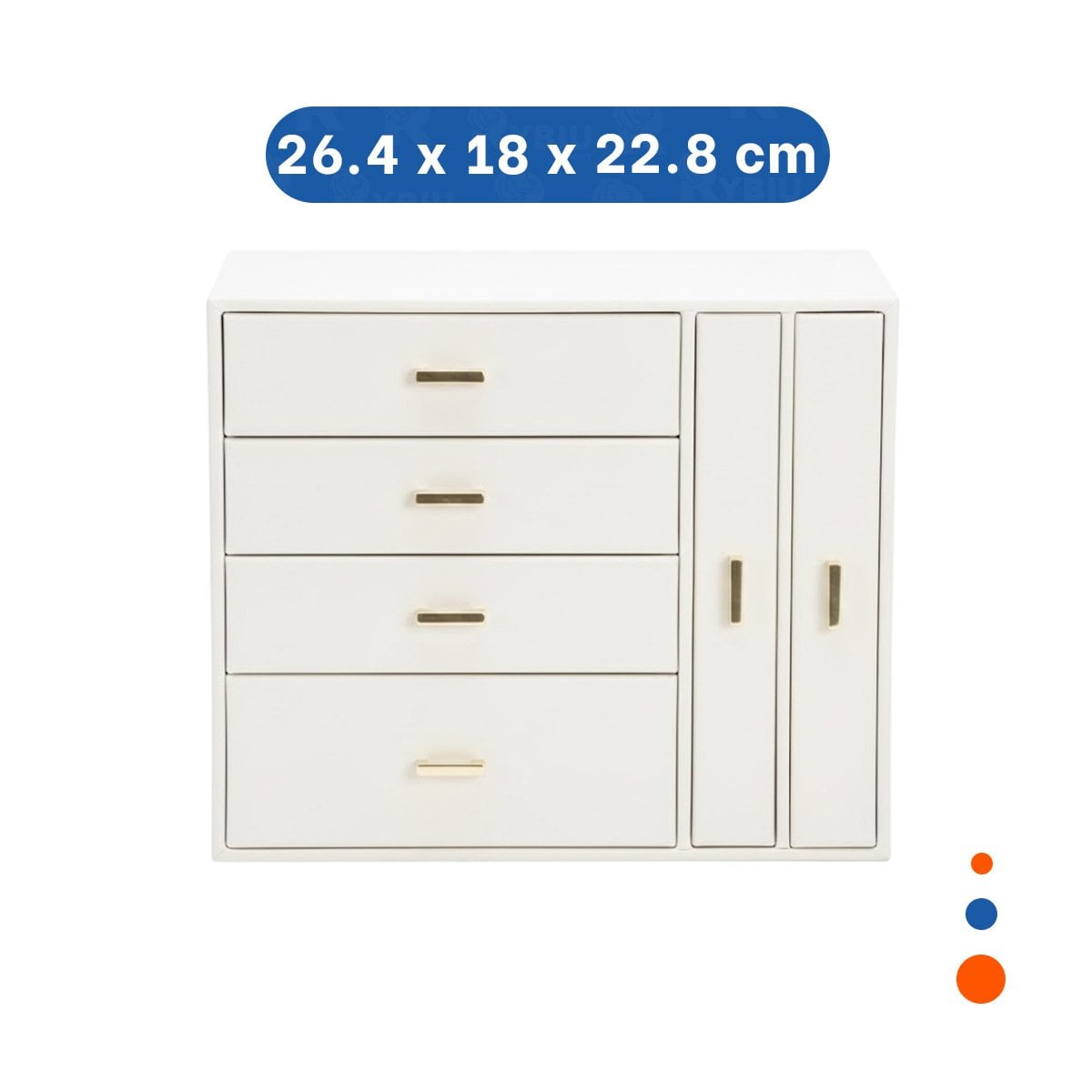 PACK2 ORGANIZADOR MODERNO GRANDE 4 NIVELES HORIZ Y 2 VERT BLANCO Y+REGALO STICKER - 4