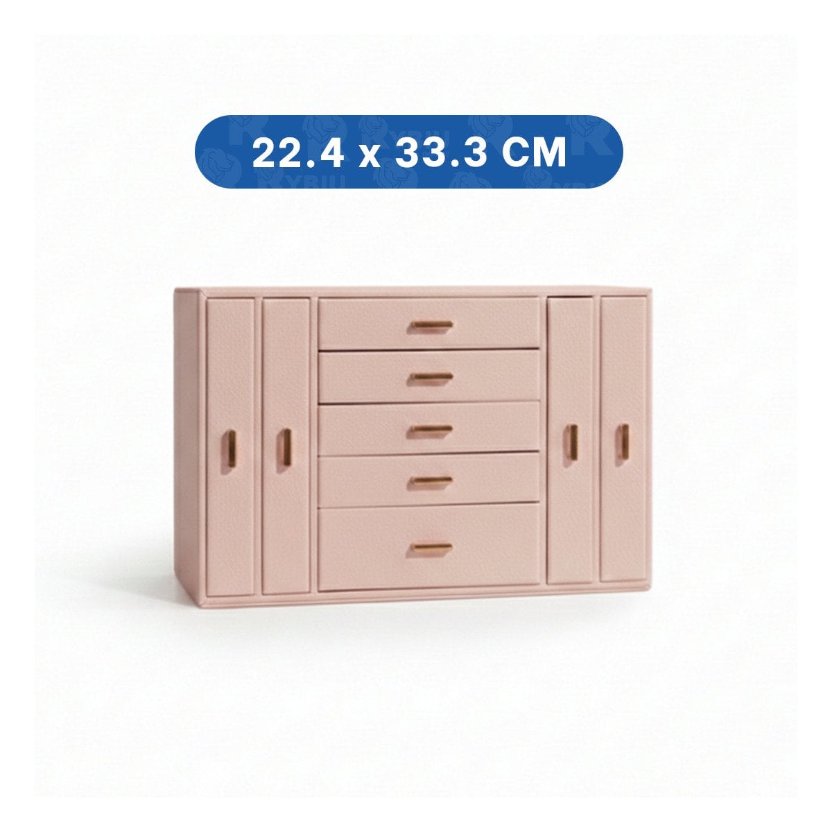 JOYERO ROSADO TIPO GABINETE CON MÚLTIPLES DIVISIONES PARA ACCESORIOS Y+PAPEL REGALO - 4