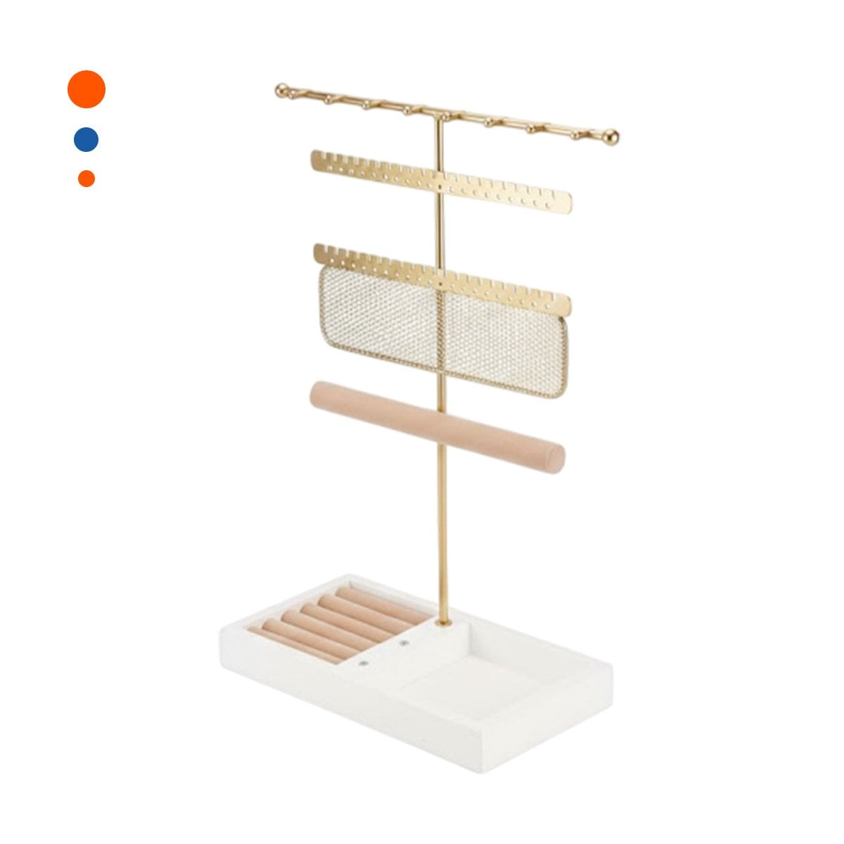 EXHIBIDOR DECORATIVO DE JOYAS 24,5X32X12CM DORADO PARA CASA Y+PAPEL REGALO - 1
