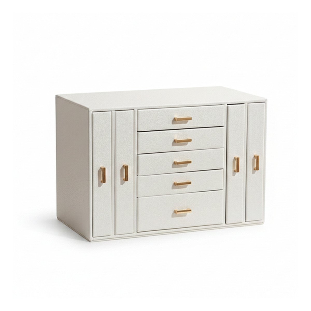 CAJA ORGANIZADORA DE JOYAS BLANCA CON DIVISIONES INTERNAS PRACTICAS Y+PAPEL REGALO - 1