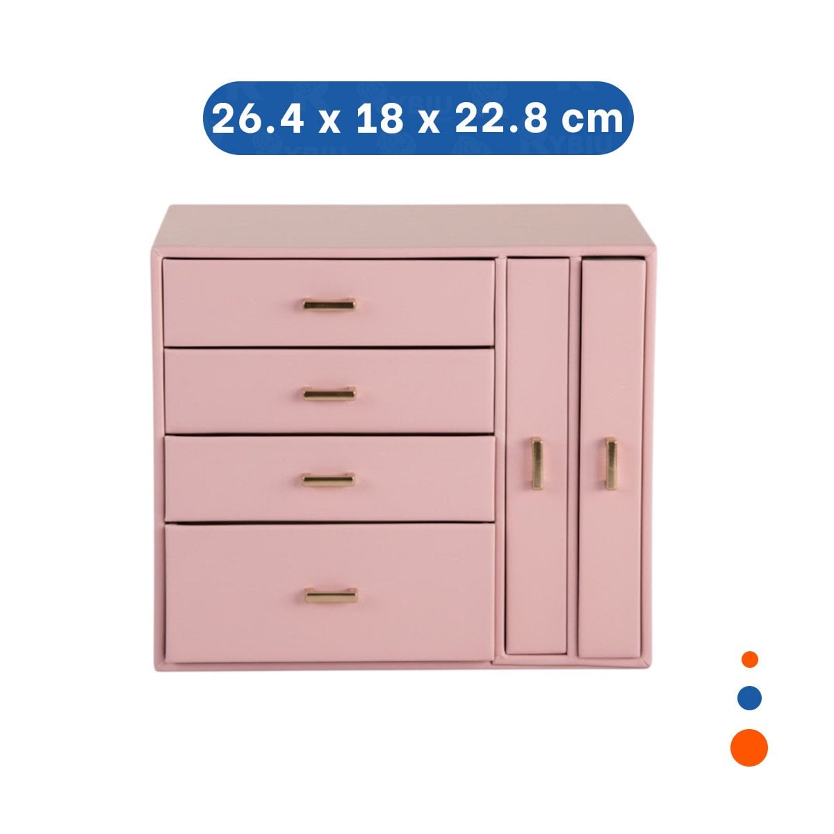 PACK2 ORGANIZADOR MODERNO GRANDE 4 NIVELES HORIZ Y 2 VERT ROSADO Y+REGALO STICKER - 4