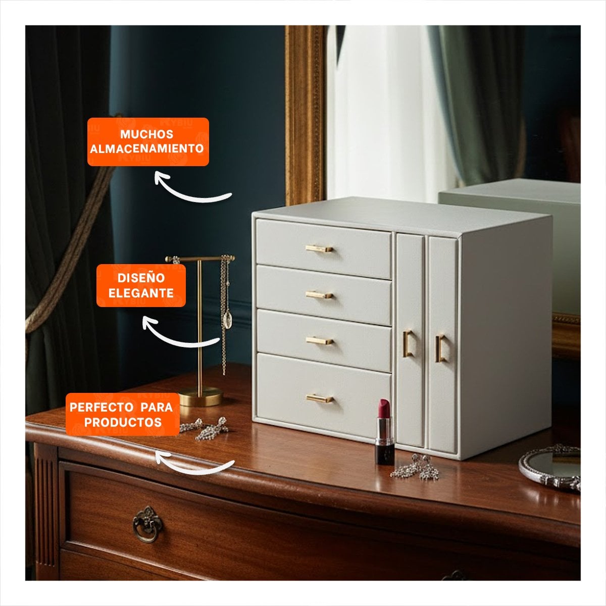 CAJA DE ACCESORIOS GRANDE 4 NIVELES HORIZ Y 2 VERT BLANCO Y+POST IT - 2