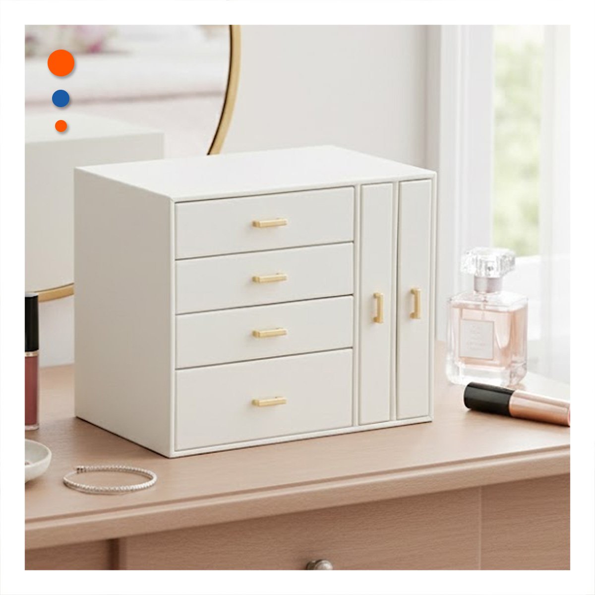 CAJA DE ACCESORIOS GRANDE 4 NIVELES HORIZ Y 2 VERT BLANCO Y+POST IT - 3