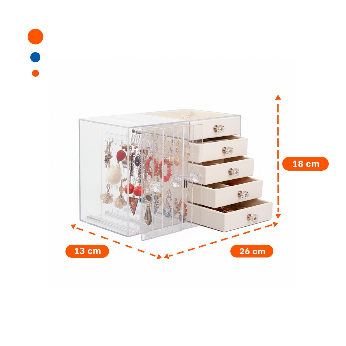 PACK4 MUEBLE 5 CAJONES Y 3 PUERTAS EN TERCIOPELO BEIGE ESTILO ELEGANTE - 4