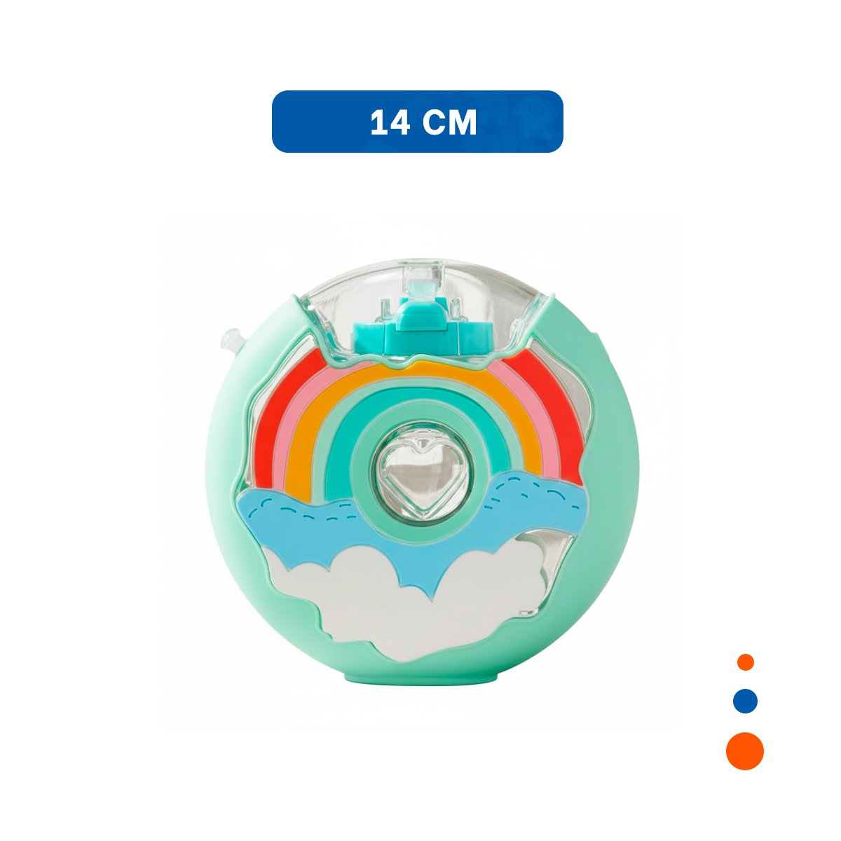 CONTENEDOR PARA LIQUIDOS CIRCULAR FUCSIA 14X5CM COMPACTO Y FUNCIONAL Y+LIGAS REGALO - 4