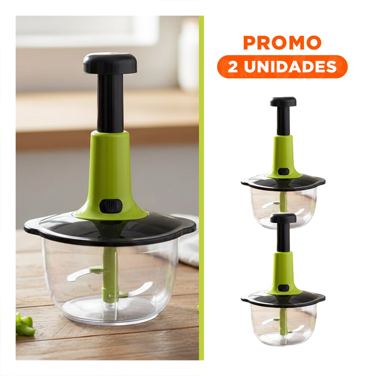 PACK2 PROCESADOR DE VERDURAS MULTIFUNCIONAL 1 5L BLANCO Y PLOMO PARA COCINA SALUDABLE Y RAPIDA - 1