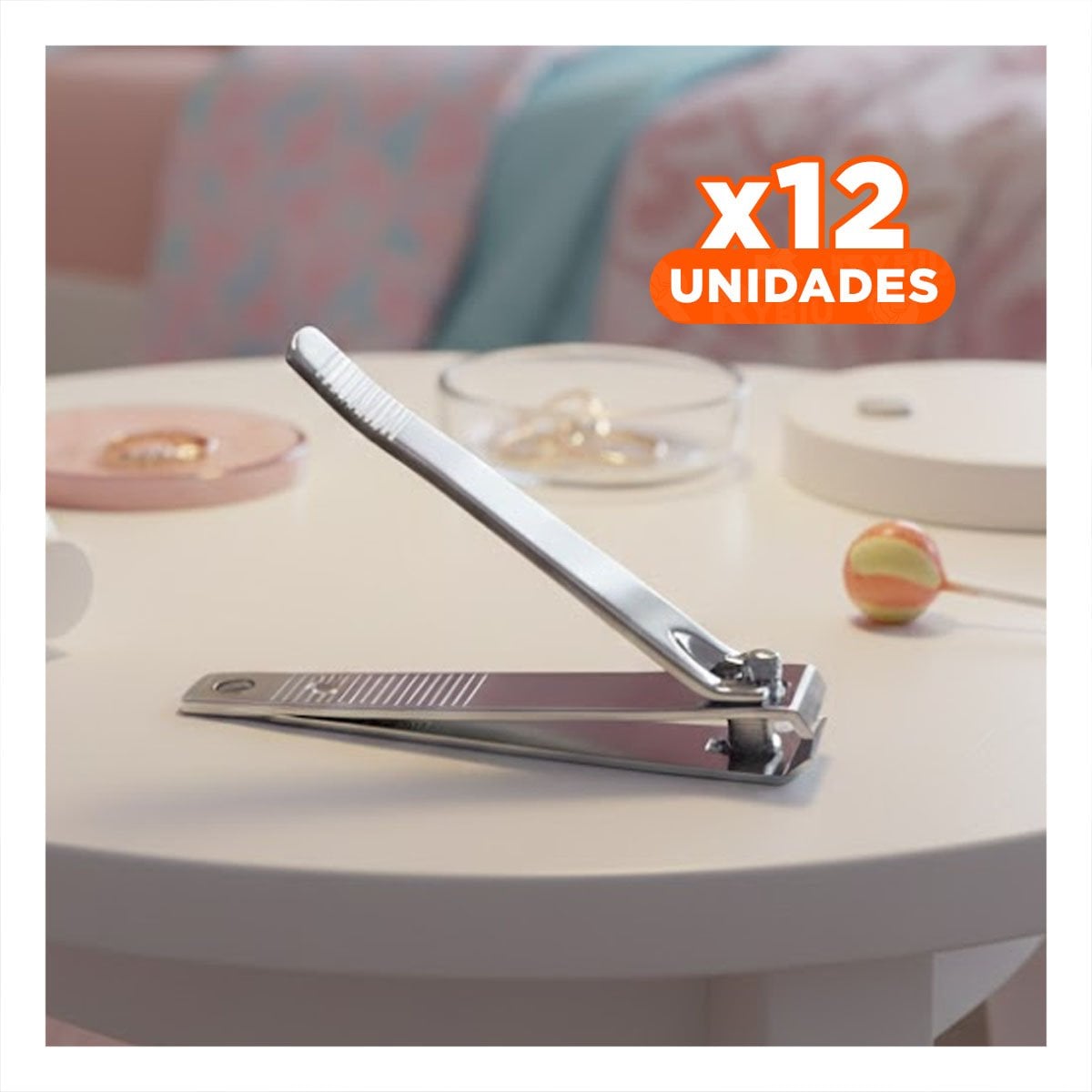 PACK12 JUEGO DE MANICURE CON 3 CORTAUNAS PLATEADO COMPACTO - 1