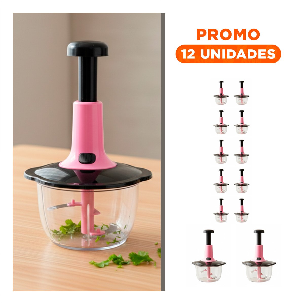 PACK12 CORTADOR MULTIFUNCIONAL 1 5L BLANCO Y PLOMO PARA PREPARAR ALIMENTOS Y+REGALO STICKER - 1