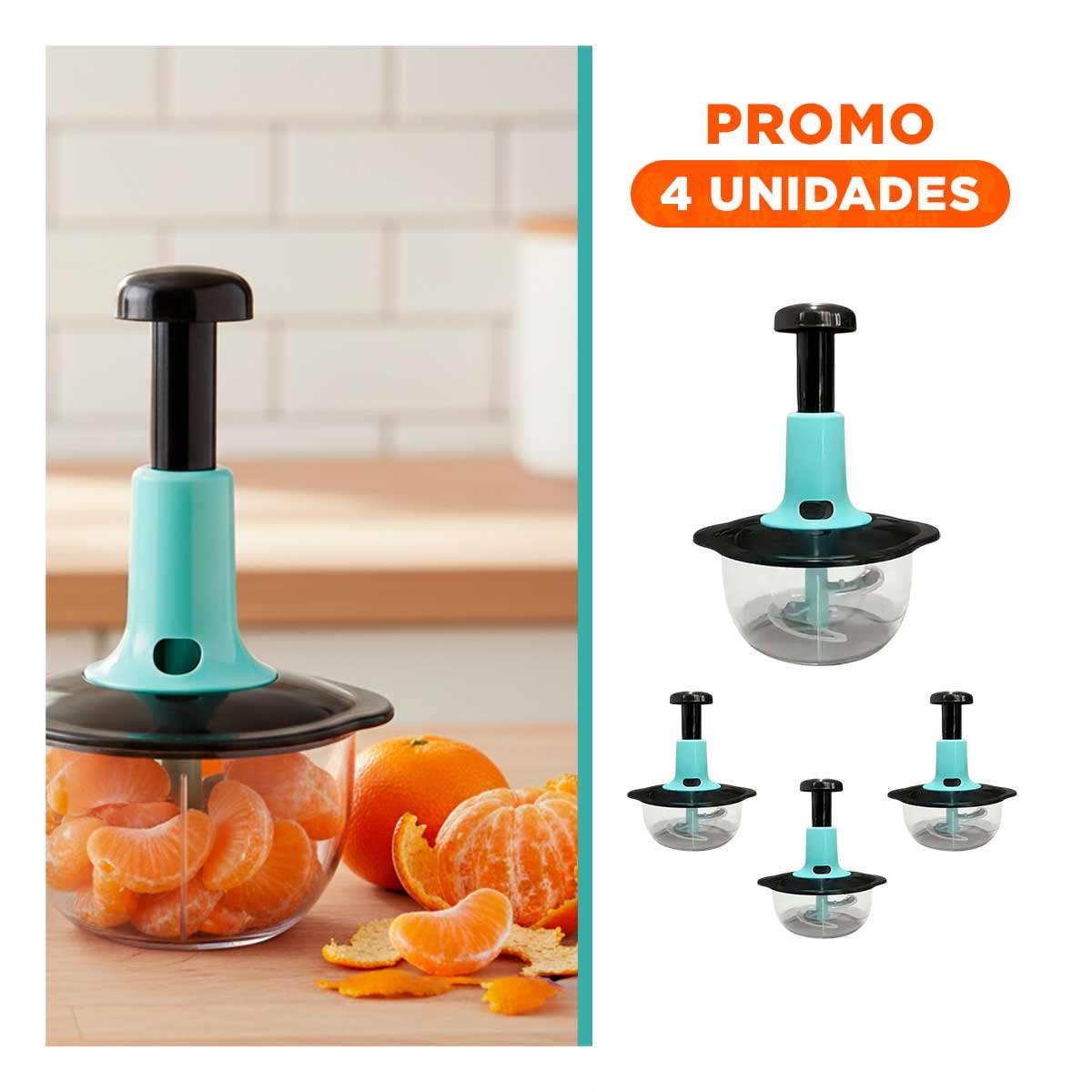 PACK4 PROCESADOR PARA COCINA MULTIFUNCIONAL 1 5L BLANCO Y PLOMO PARA PREPARAR Y+REGALO STICKER - 1