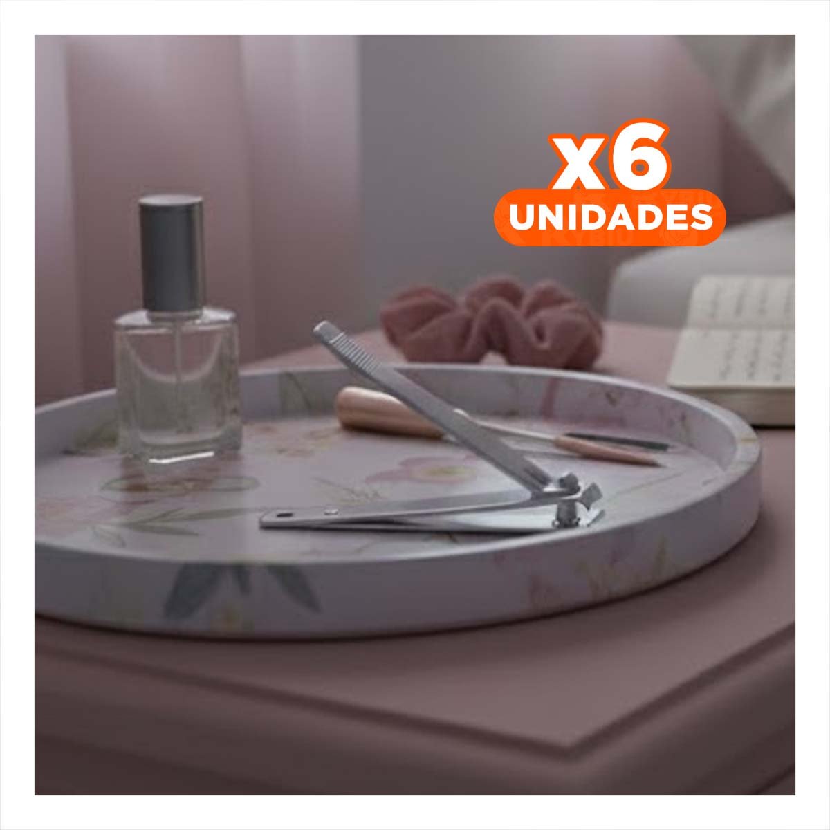 PACK6 SET CLASICO DE CORTAUNAS PLATEADO TRES PIEZAS UTILES Y+REGALO STICKER - 1