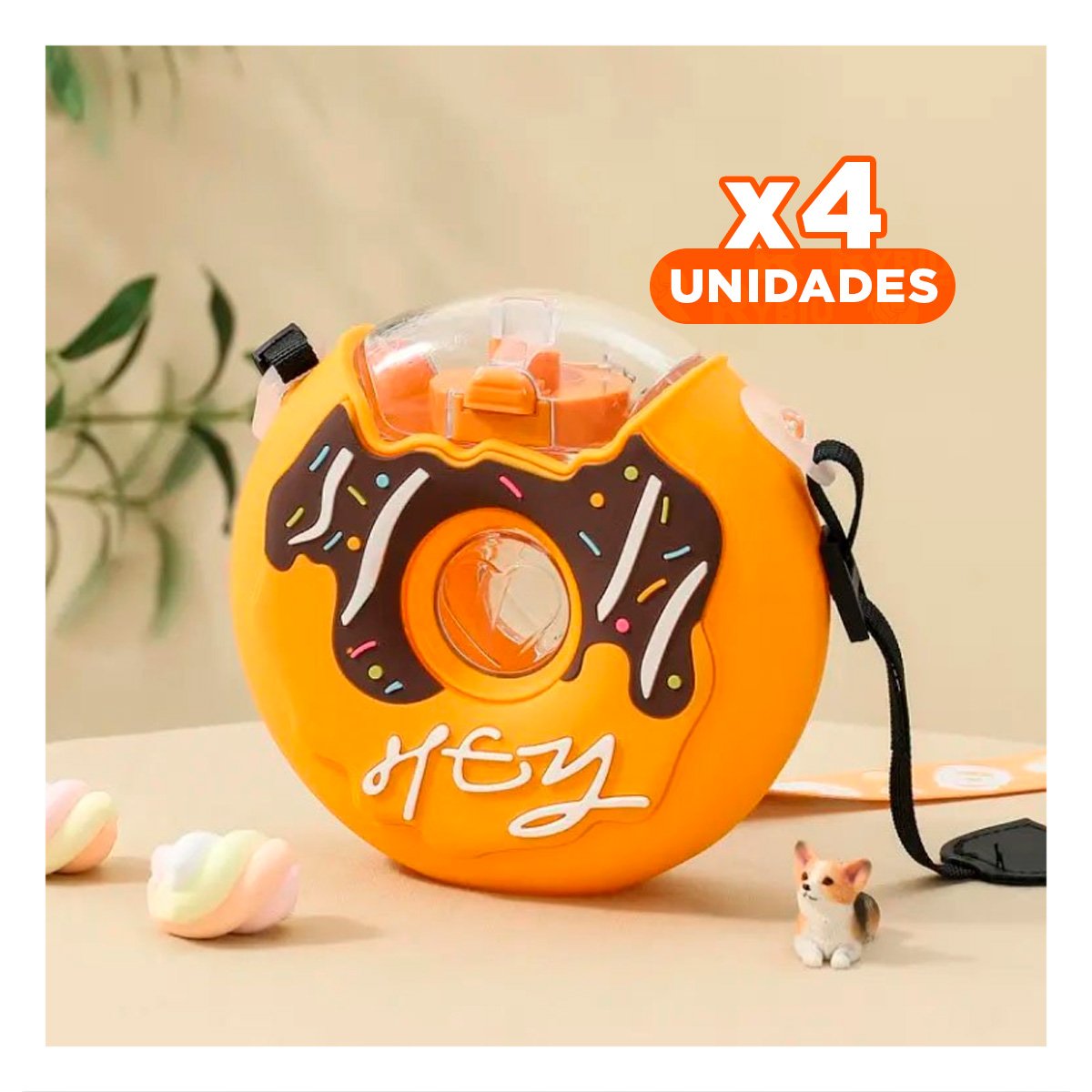 PACK4 CONTENEDOR PARA AGUA FUCSIA CIRCULAR 14X5CM FACIL DE USAR - 1