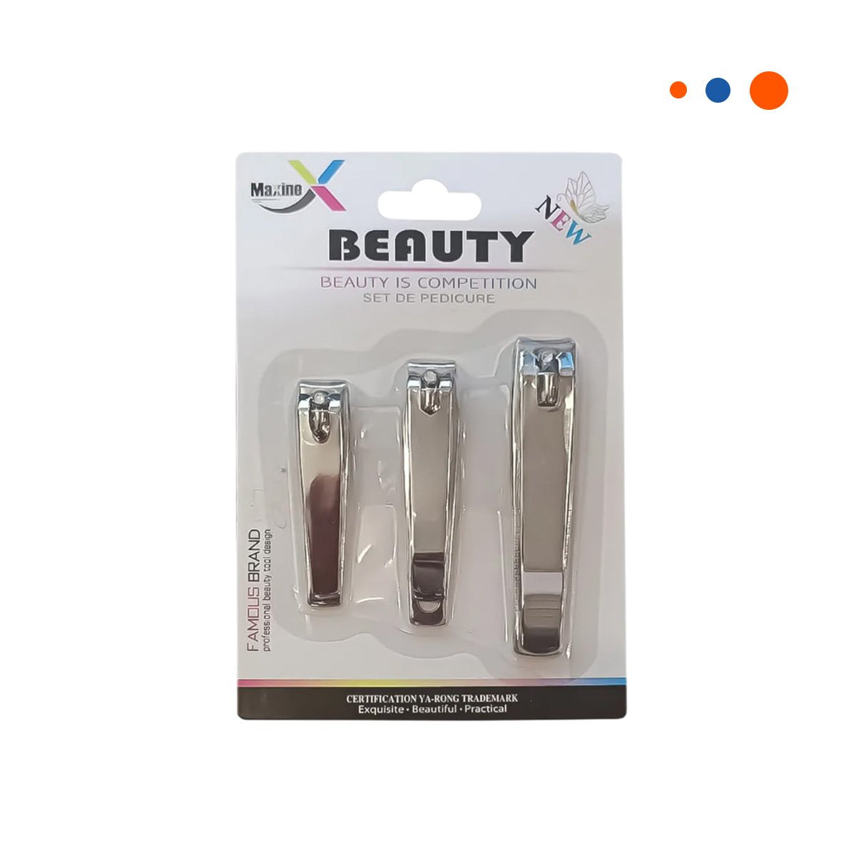 KIT DE CORTAUNAS PLATEADO 3 PIEZAS PARA USO FAMILIAR Y+REGALO STICKER - 3