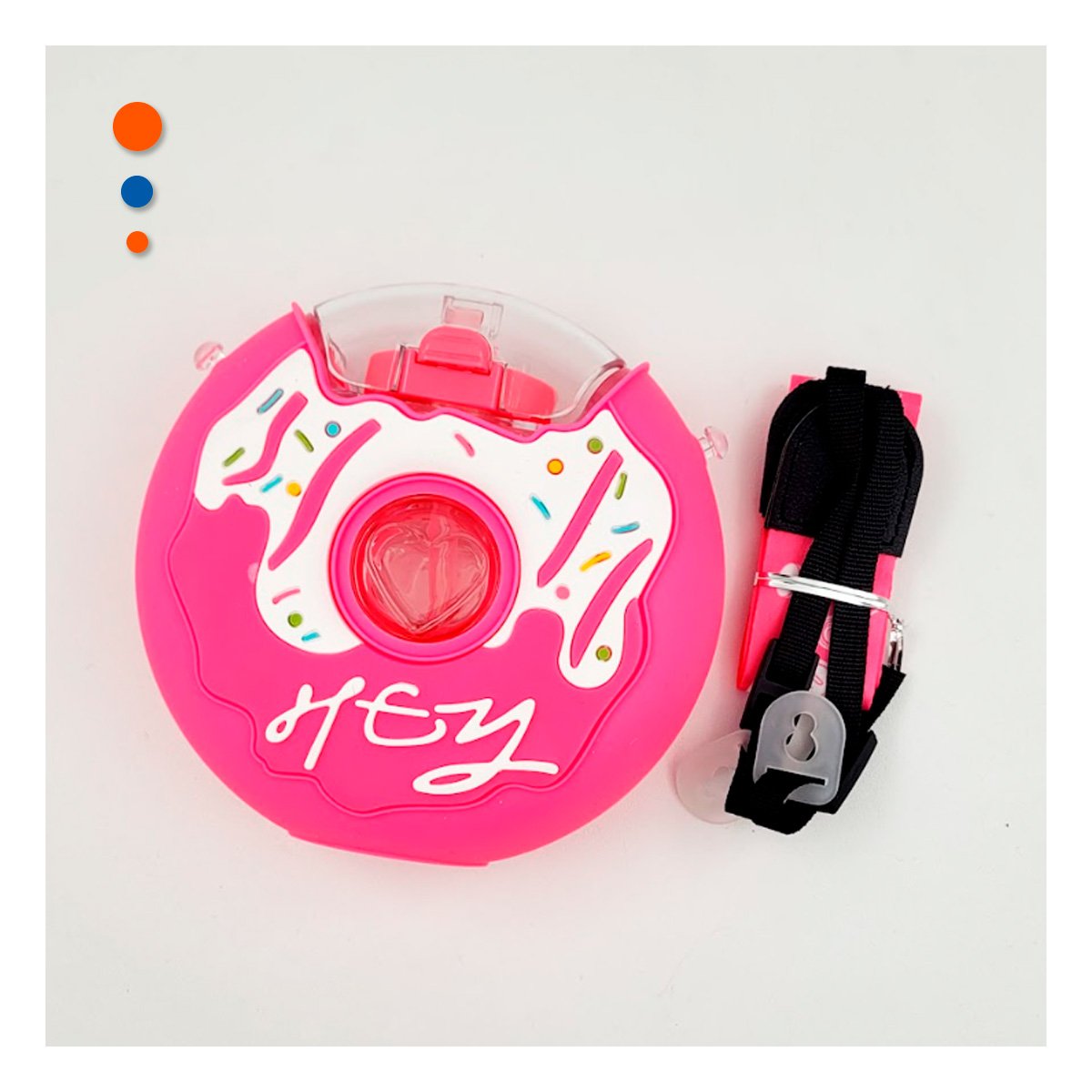 ENVASE PARA BEBIDAS CIRCULAR FUCSIA 14X5CM LIGERO Y RESISTENTE Y+REGALO STICKER - 2