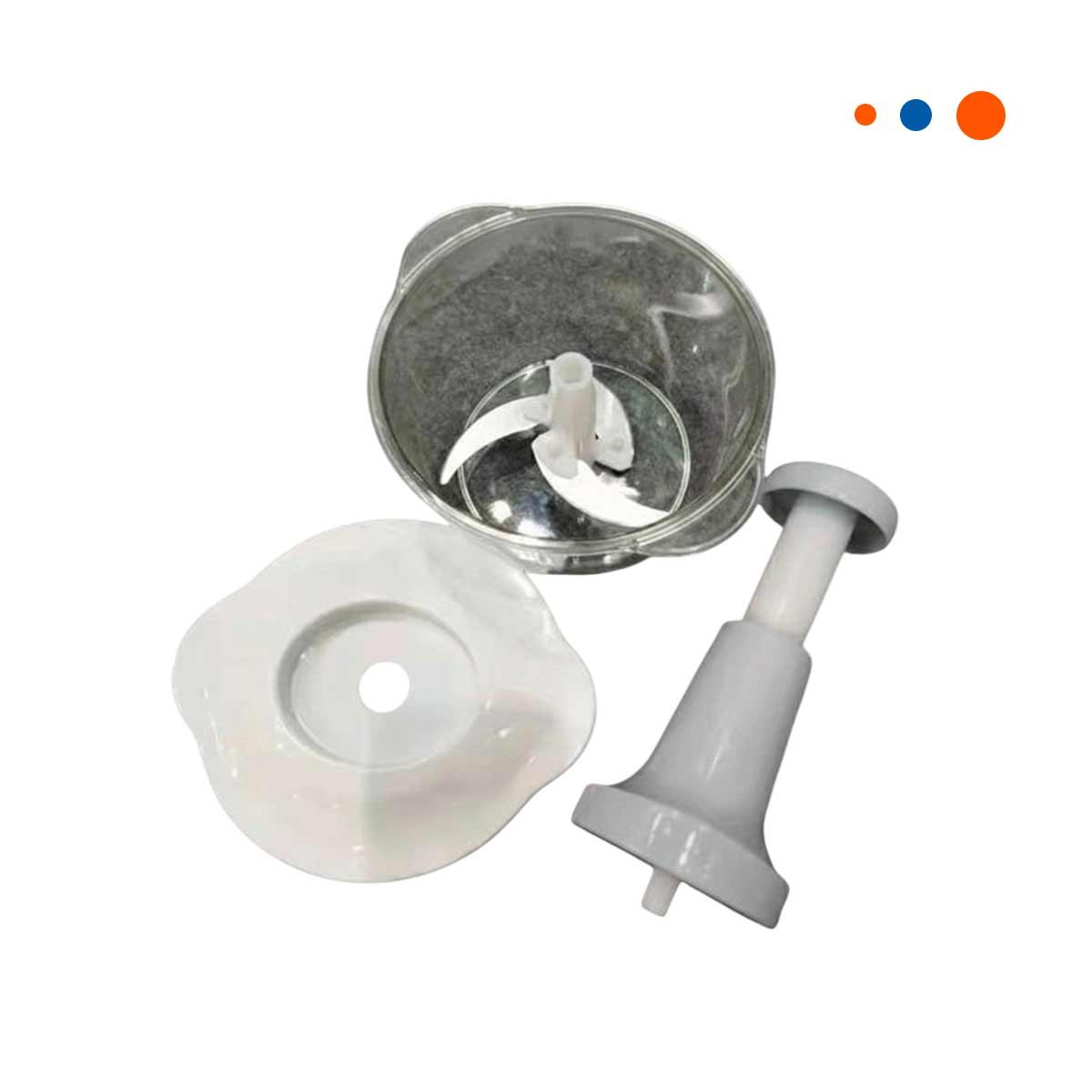 PACK4 TRITURADOR PARA COCINA MULTIFUNCIONAL 1 5L BLANCO Y PLOMO PARA FRUTAS Y+PAPEL REGALO - 3