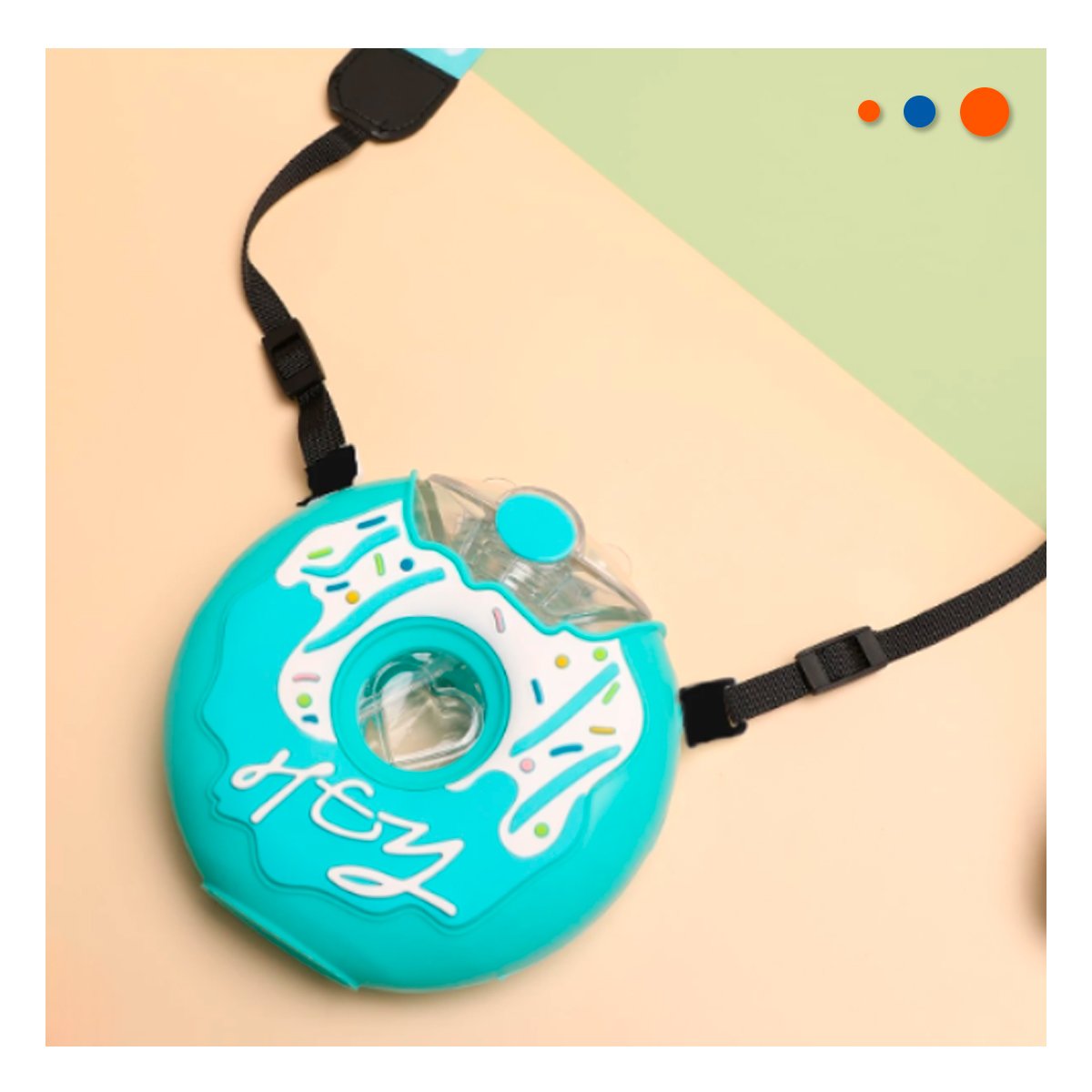 PACK4 RECIPIENTE PARA AGUA FUCSIA CIRCULAR 14X5CM PORTATIL Y FUNCIONAL Y+REGALO STICKER - 3