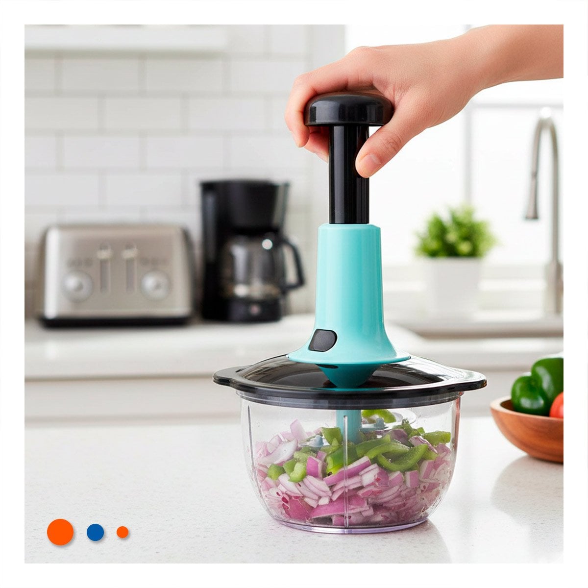 PACK2 PROCESADOR DE VERDURAS MULTIFUNCIONAL 1 5L BLANCO Y PLOMO PARA COCINA SALUDABLE Y RAPIDA - 3
