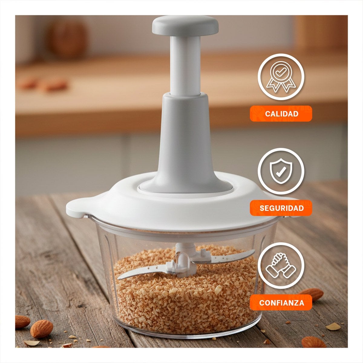 PACK6 CORTADOR PARA COCINA MULTIFUNCIONAL 1 5L BLANCO Y PLOMO PARA USO DIARIO - 5