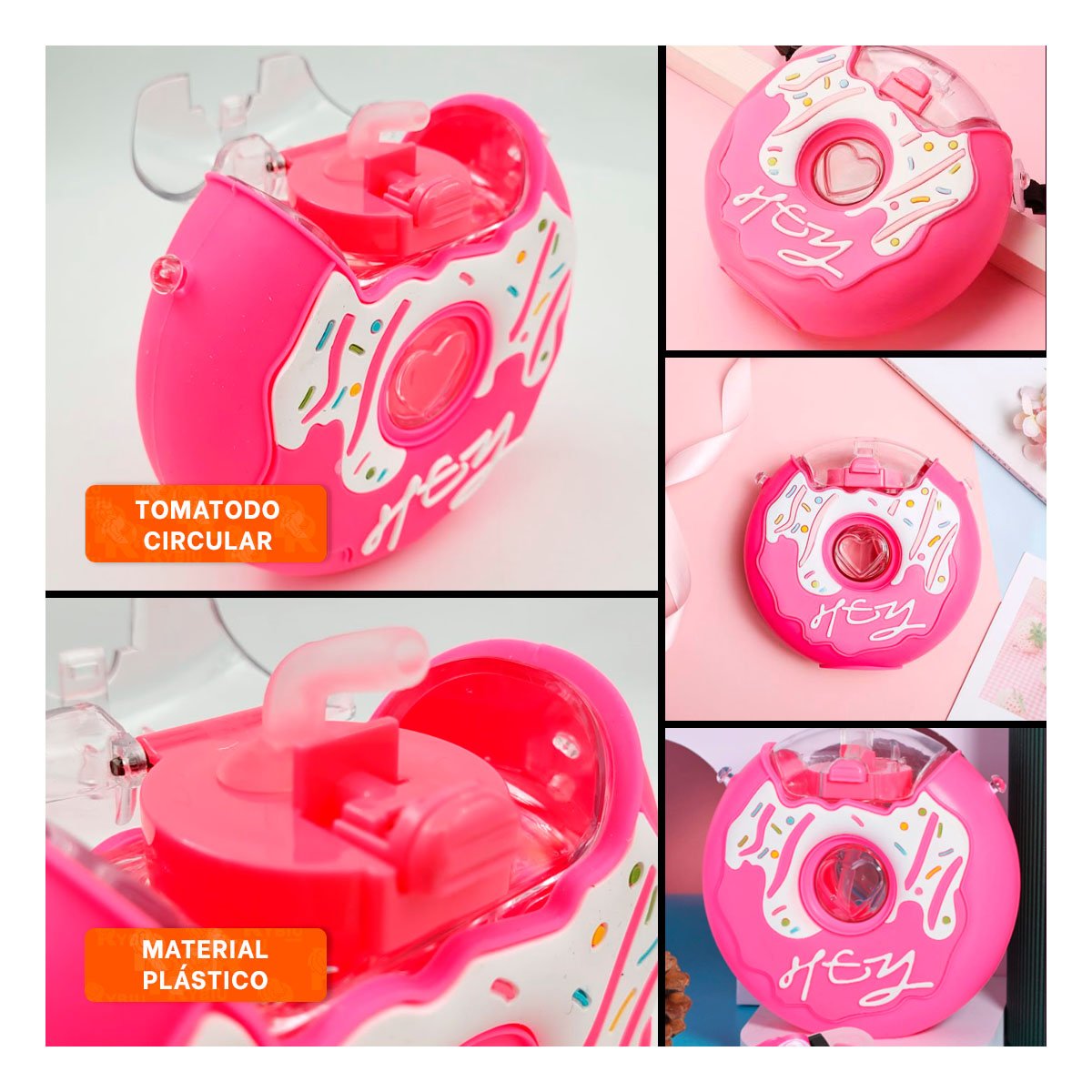 PACK6 ENVASE PARA BEBIDAS FUCSIA CIRCULAR 14X5CM RESISTENTE Y SEGURO Y+PAPEL REGALO - 3