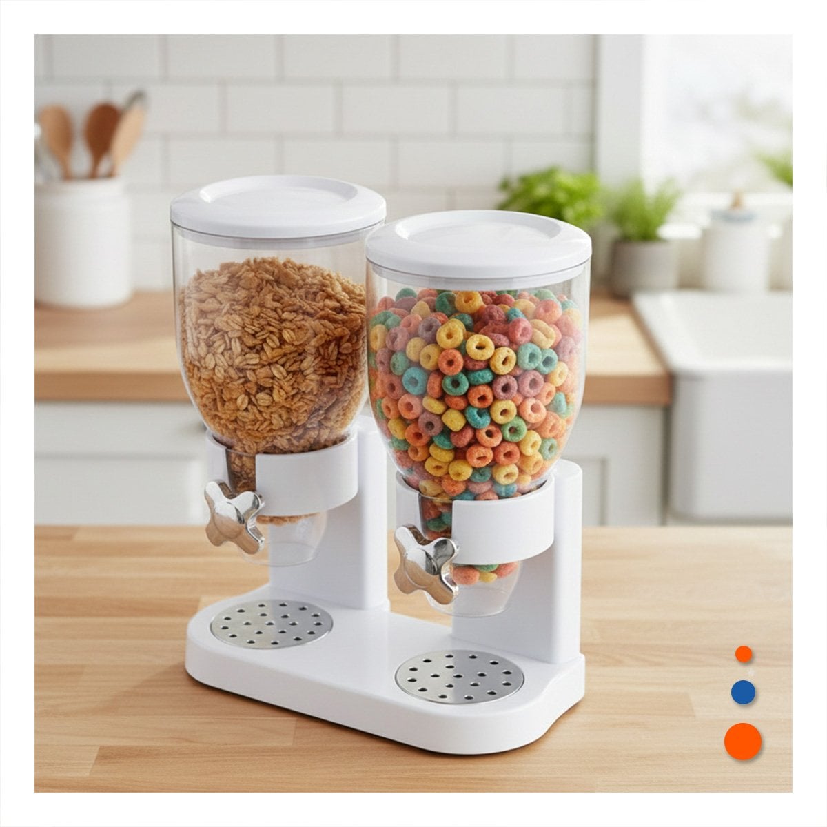 ENVASE DOBLE DE GRANOS 2L NEGRO PARA GUARDAR CEREALES Y LEGUMBRES Y+LIGAS REGALO - 1