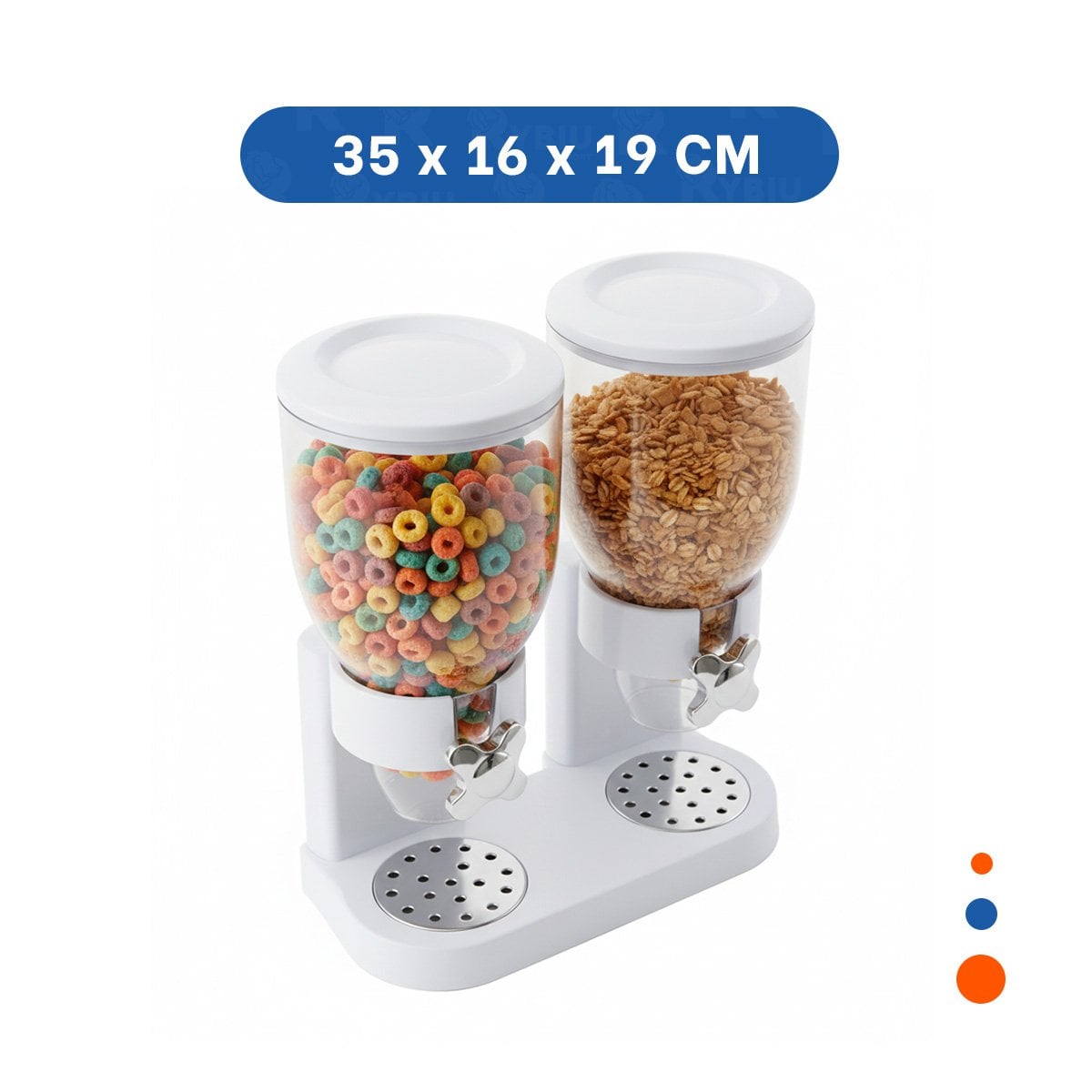 ENVASE DOBLE DE GRANOS 2L NEGRO PARA GUARDAR CEREALES Y LEGUMBRES Y+LIGAS REGALO - 4
