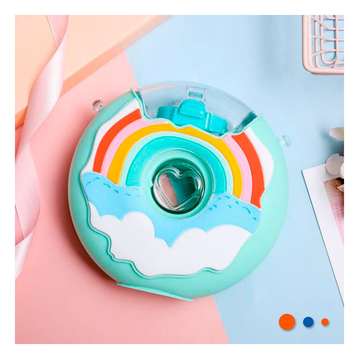 PACK4 CONTENEDOR PARA AGUA FUCSIA CIRCULAR 14X5CM FACIL DE USAR - 2