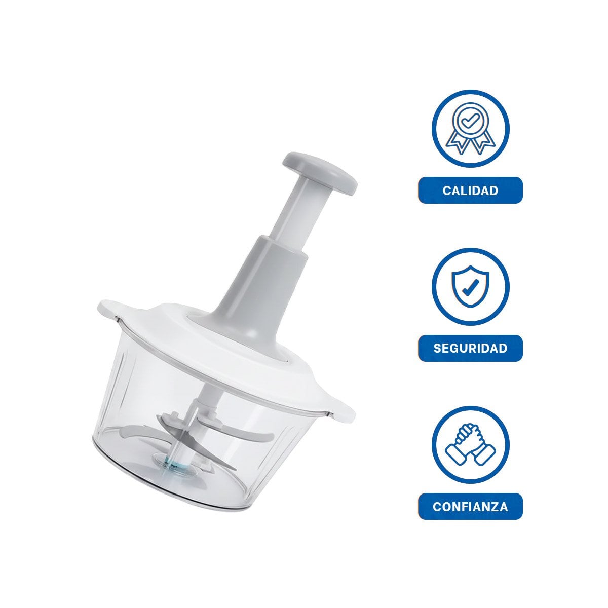 PROCESADOR COMPACTO MULTIFUNCIONAL 1 5L BLANCO Y PLOMO PARA COCINA RAPIDA Y FACIL - 3