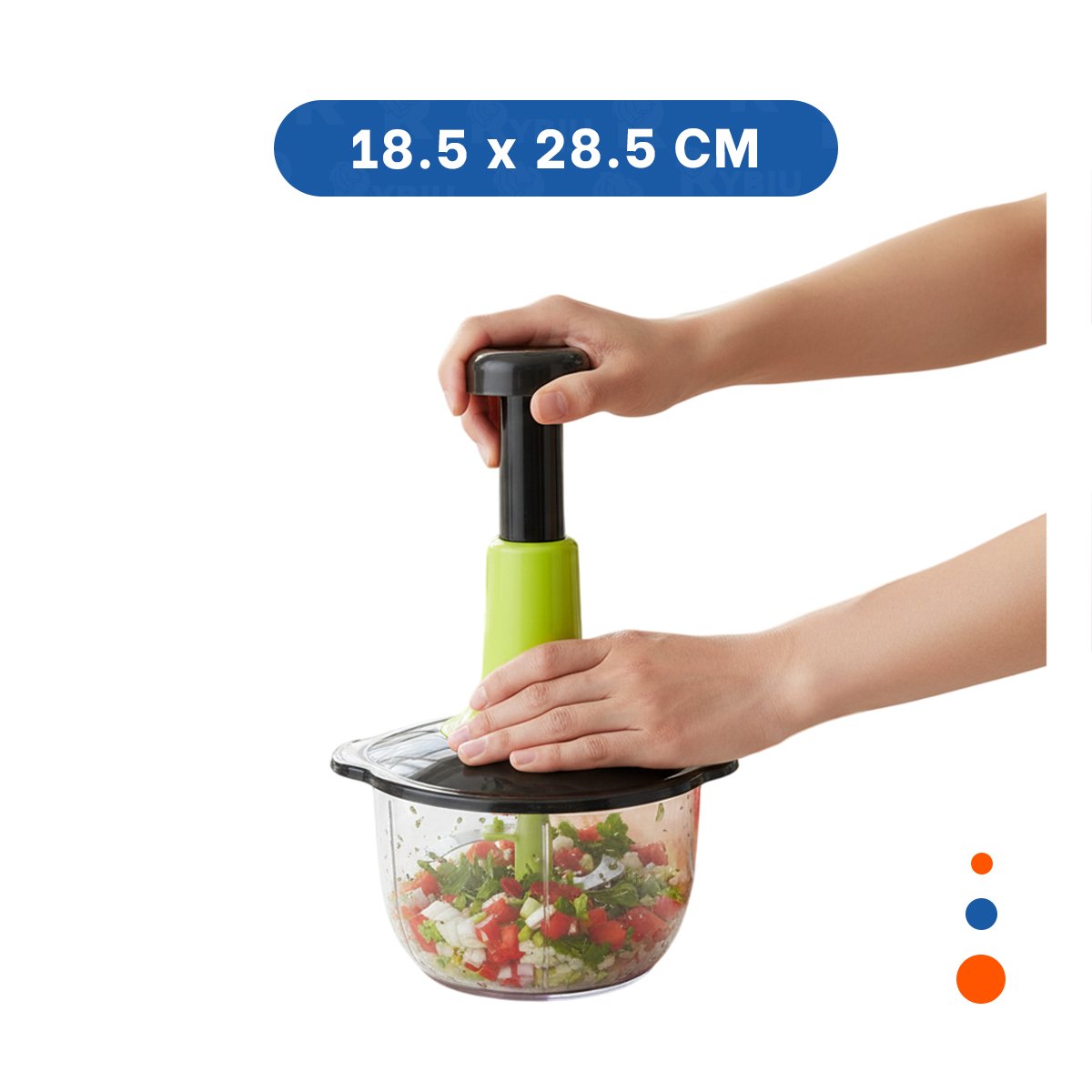 PACK2 PICADORA DE VERDURAS MULTIFUNCIONAL 1 5L BLANCO Y PLOMO PARA ALIMENTOS Y+REGALO STICKER - 4