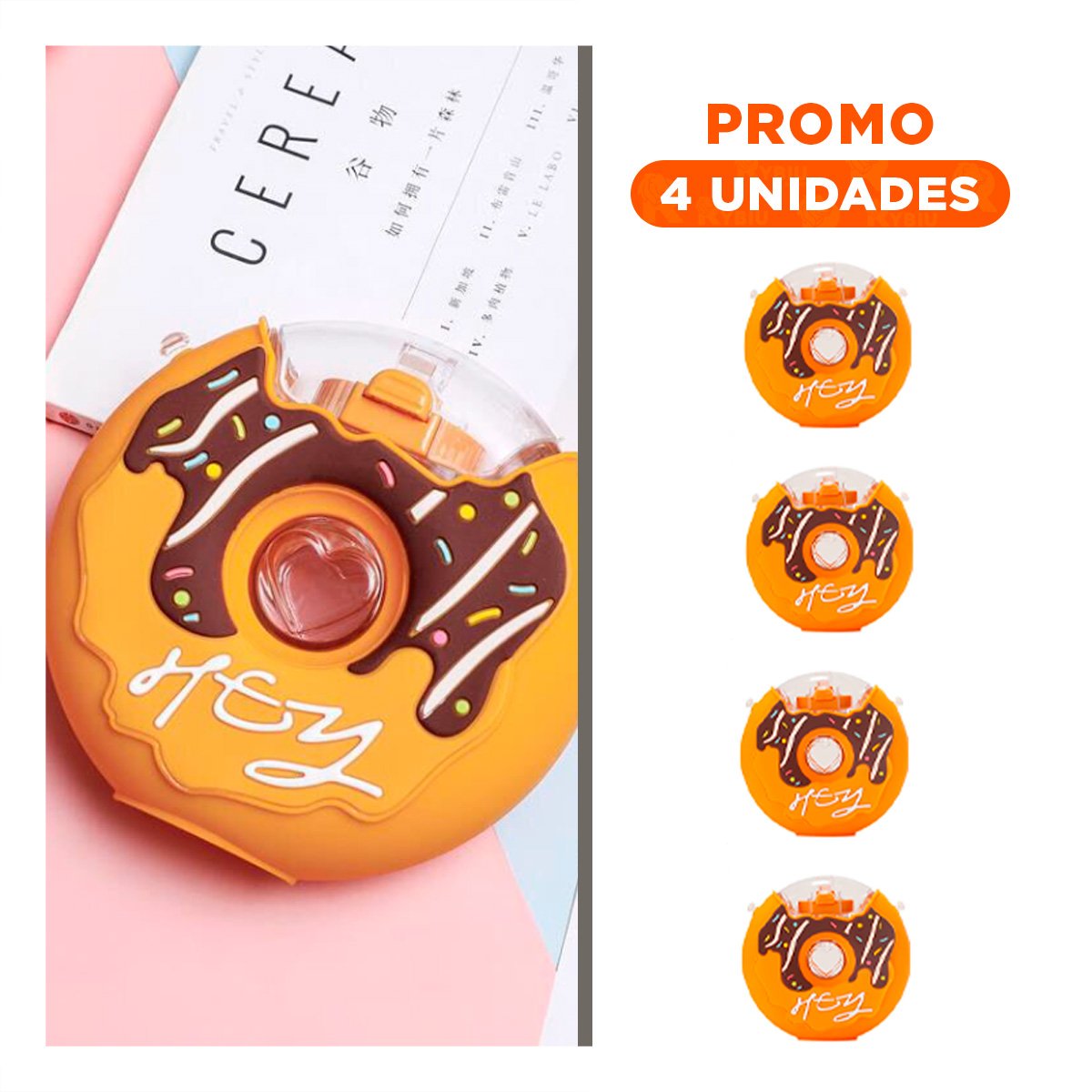 PACK4 RECIPIENTE PARA AGUA FUCSIA CIRCULAR 14X5CM PORTATIL Y FUNCIONAL Y+REGALO STICKER - 1