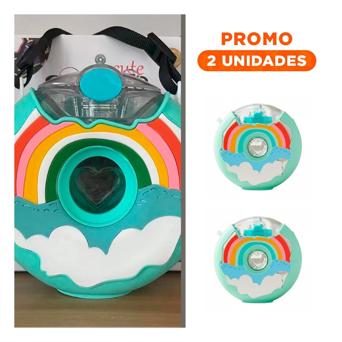 PACK2 RECIPIENTE PARA BEBIDAS CIRCULAR FUCSIA 14X5CM DURADERO Y PRACTICO - 1
