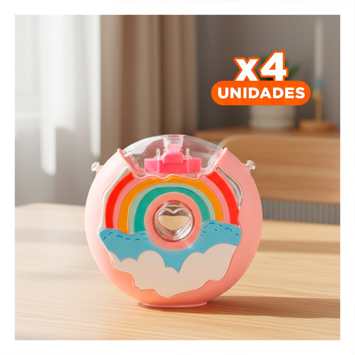 PACK4 CONTENEDOR PARA AGUA FUCSIA CIRCULAR 14X5CM FACIL DE USAR - 1