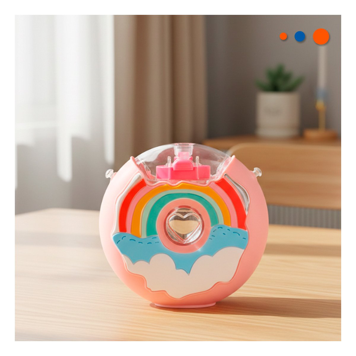 PACK2 BOTELLA PARA AGUA FUCSIA CIRCULAR 14X5CM RESISTENTE Y COMPACTA Y+PAPEL REGALO - 2