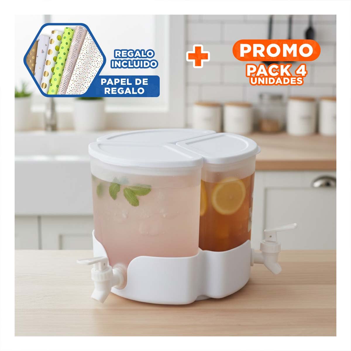 PACK4 MOLDE DE HIELO VERDE CLIC LINEA LIGERA Y SEGURA PARA USO DIARIO Y+PAPEL REGALO - 1