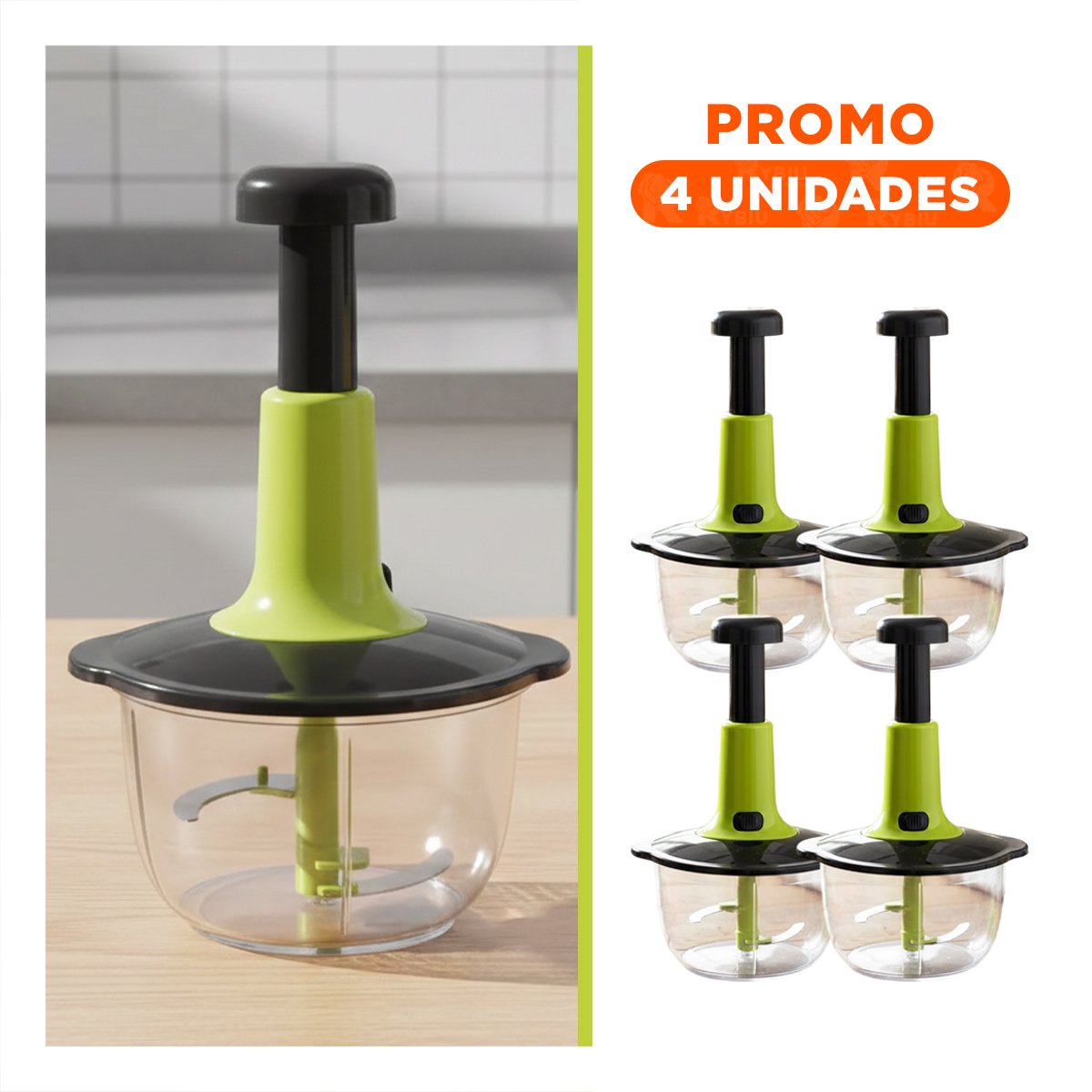 PACK4 PROCESADOR PARA COCINA MULTIFUNCIONAL 1 5L BLANCO Y PLOMO PARA PREPARAR Y+REGALO STICKER - 1