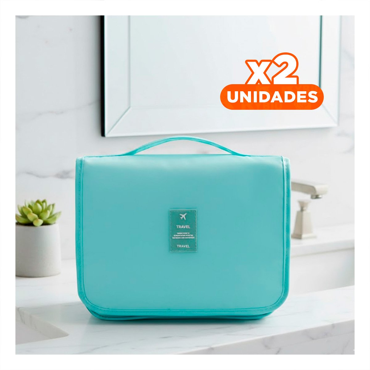 PACK2 CONVENIENTE COLGANTE 24X8X19CM CELESTE PARA MANTENER TODO VISIBLE Y+REGALO STICKER - 1