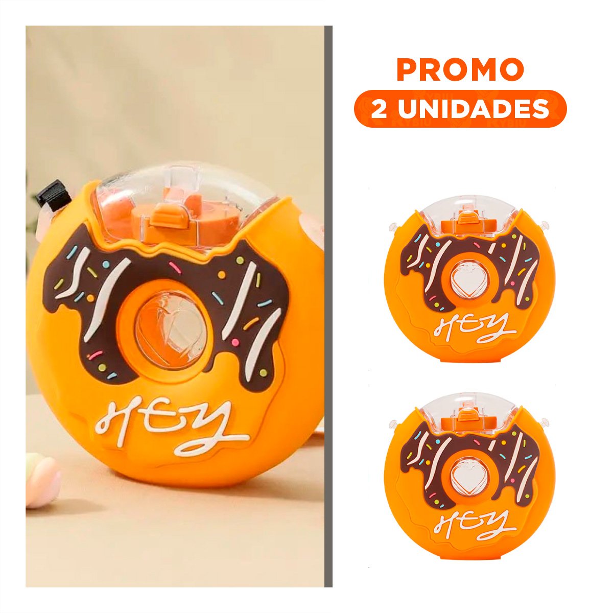 PACK2 RECIPIENTE PARA BEBIDAS CIRCULAR FUCSIA 14X5CM DURADERO Y PRACTICO - 1