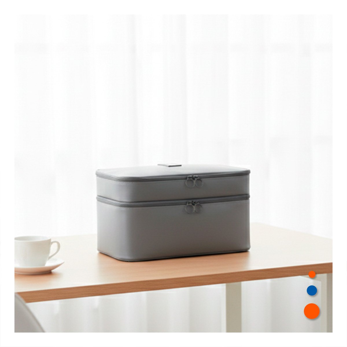 NECESER DE VIAJE 4 ESPACIOS 30X16X17CM PLOMO PARA ORGANIZACION Y+PAPEL REGALO - 2