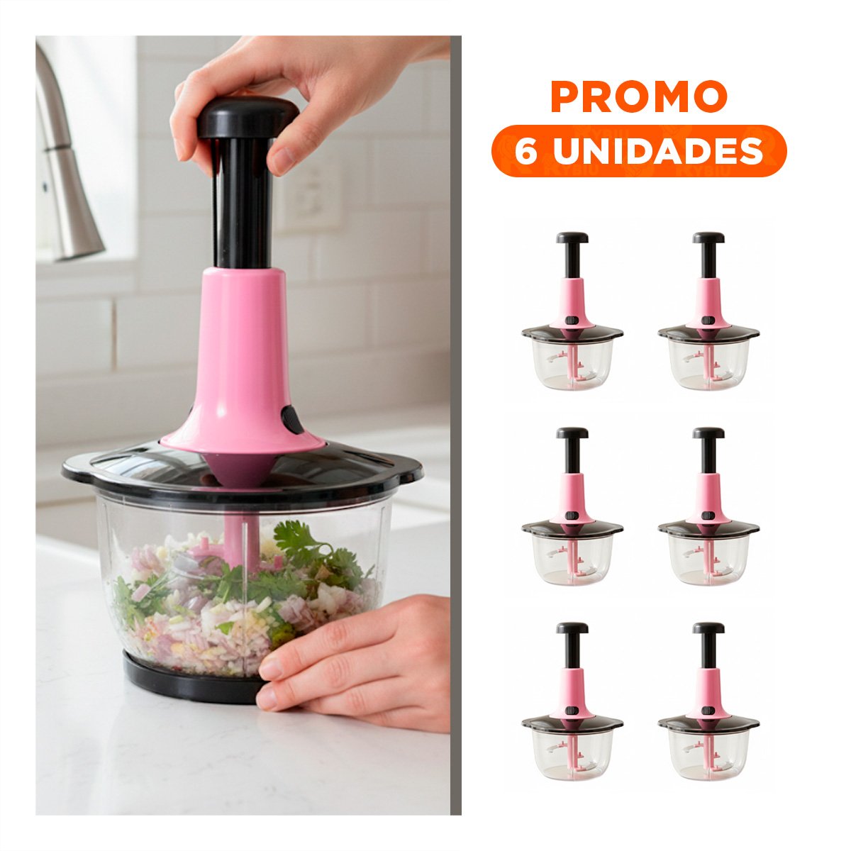 PACK6 CORTADOR PARA COCINA MULTIFUNCIONAL 1 5L BLANCO Y PLOMO PARA USO DIARIO - 1