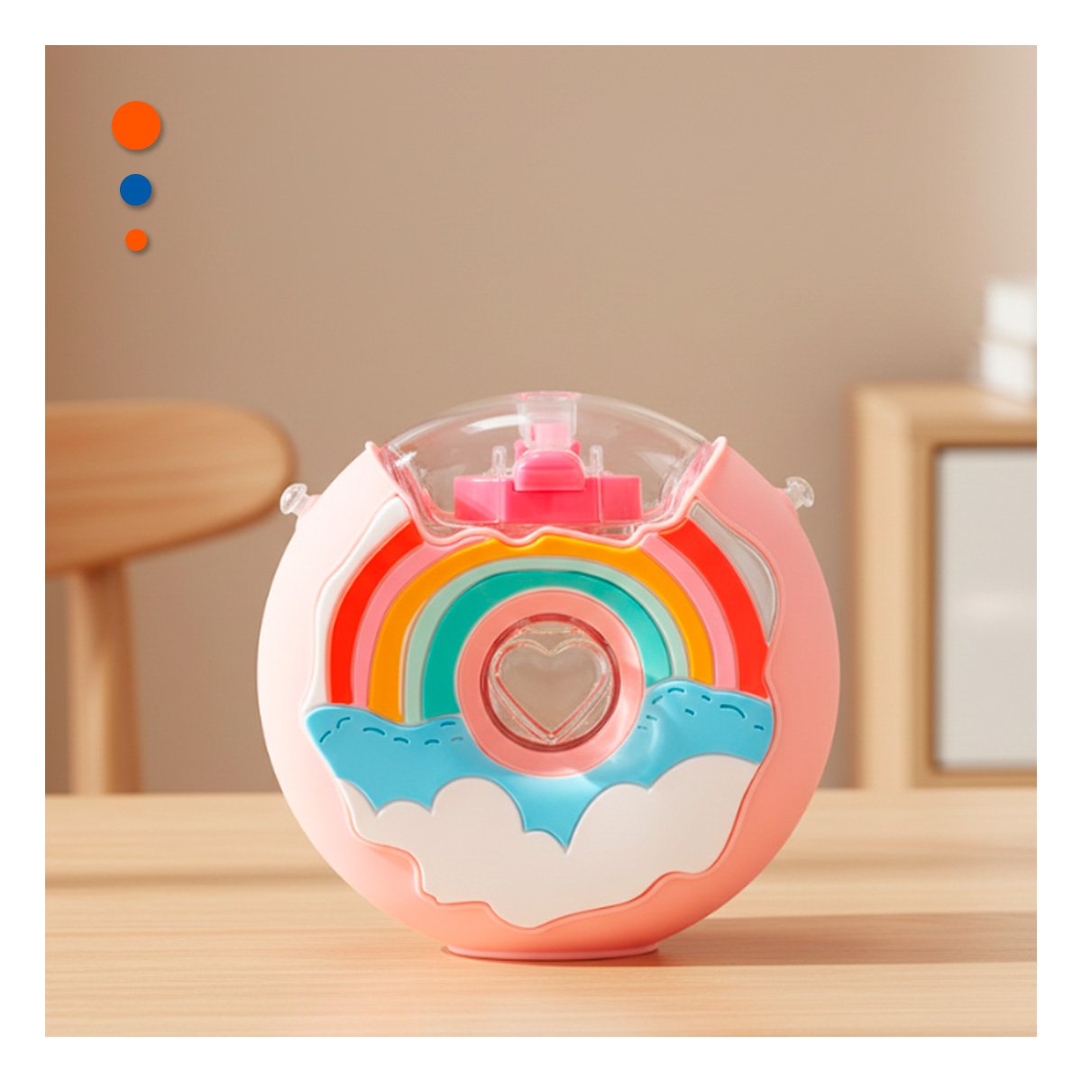 PACK6 BOTELLA PARA BEBIDAS FUCSIA CIRCULAR 14X5CM COMPACTA Y LIGERA - 3