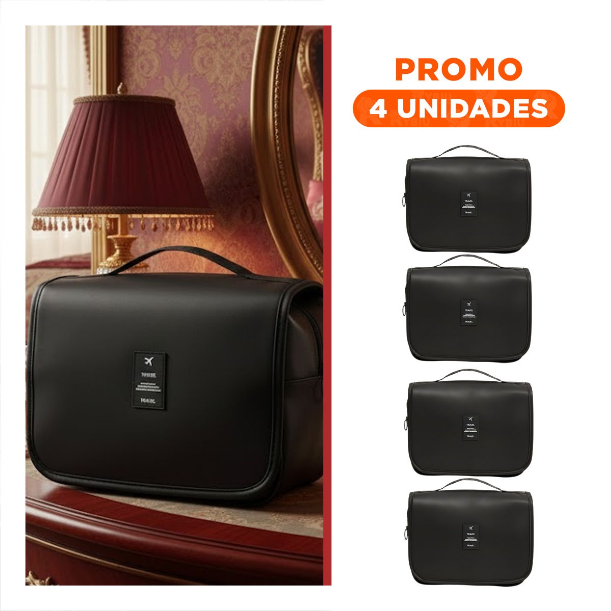 PACK4 ORGANIZADOR 24X8X19CM NEGRO COLGANTE DE COMPACTO Y FUNCIONAL Y+REGALO STICKER - 1