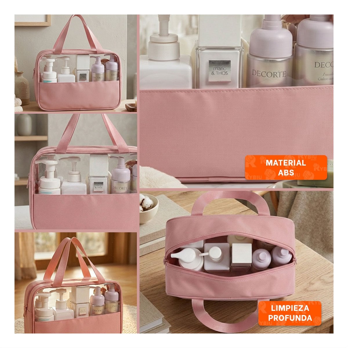 CALZADO NECESER RECTANGULAR CON ASAS ROSADO CON ASAS Y+LIGAS REGALO - 5