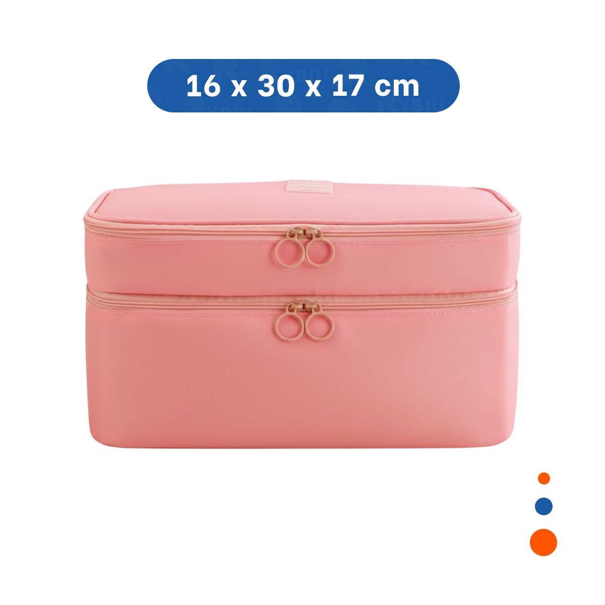 PACK2 PORTA COSMETICOS DE VIAJE 4 ESPACIOS 30X16X17CM ROSADO - 4