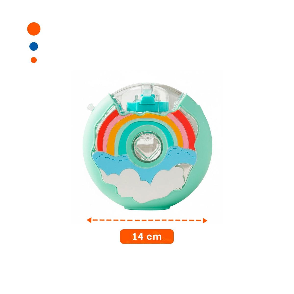 PACK4 RECIPIENTE PARA AGUA FUCSIA CIRCULAR 14X5CM PORTATIL Y FUNCIONAL Y+REGALO STICKER - 4