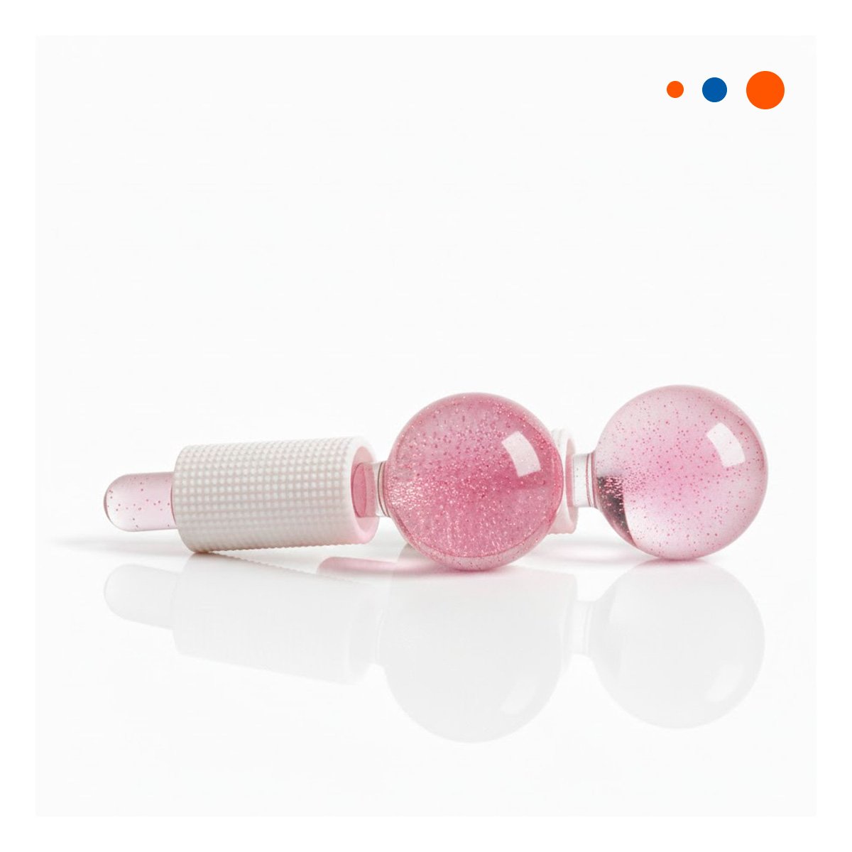 MASAJEADOR FACIAL GLOBOS DE HIELO PAR ROSADO PARA RUTINA Y+REGALO STICKER - 3